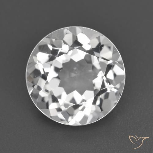 3.80ct Naturale Bianco trasparente Topazio, Rotondo, VVS