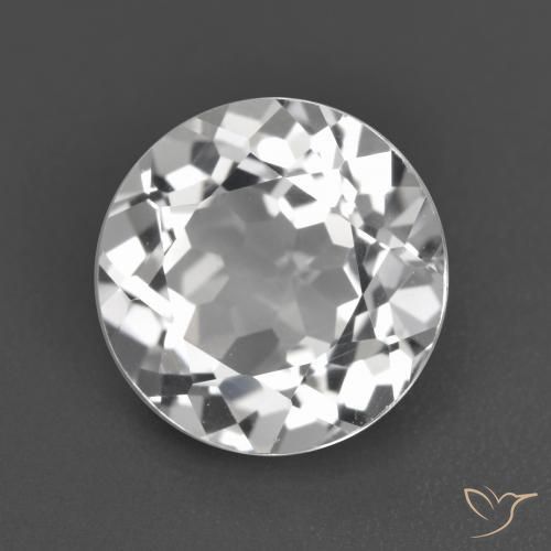 Topazio Bianco trasparente naturale da 3.80 ct, Rotondo, VVS