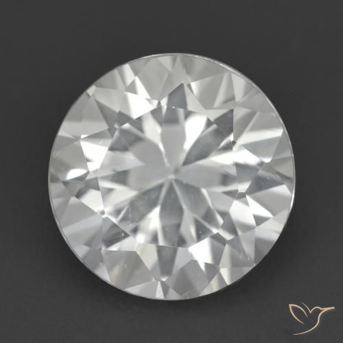 Topazio naturale bianco da 4,28 ct, taglio rotondo, VVS-VS