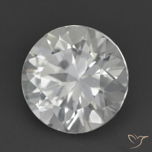 Topazio naturale bianco da 4,28 ct, taglio rotondo, VVS-VS