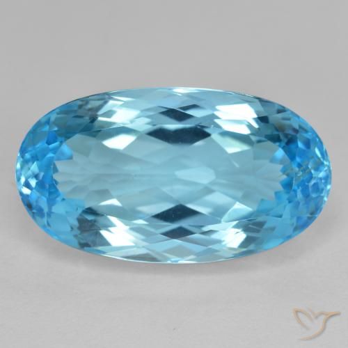 Topazio Blu svizzero naturale da 13.52 ct, Ovale, VS