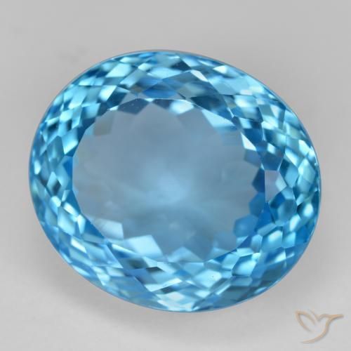 Topazio Blu svizzero naturale da 17.73 ct, Ovale, VVS