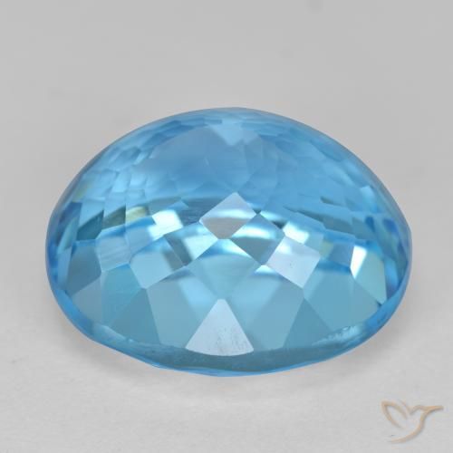 Topazio Blu svizzero naturale da 17.73 ct, Ovale, VVS