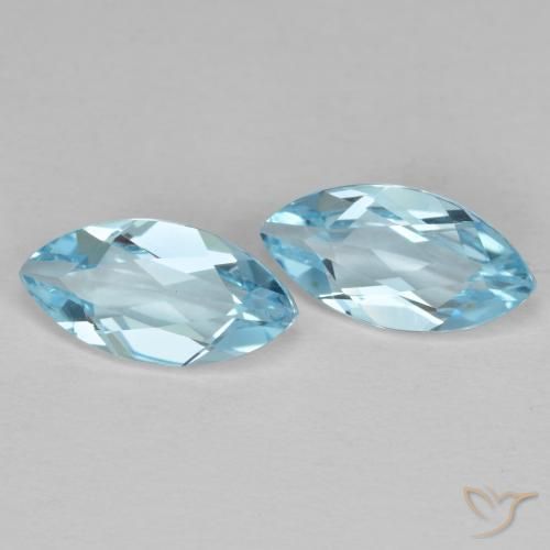 Gemme di Topazio Blu svizzero naturale da 2.58 ct, Taglio marquise, VS