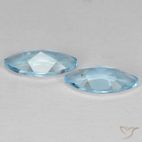 Gemme di Topazio Blu svizzero naturale da 2.58 ct, Taglio marquise, VS