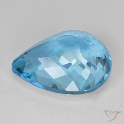 Topazio Blu svizzero naturale da 19.07 ct, Forma a pera, VVS-VS