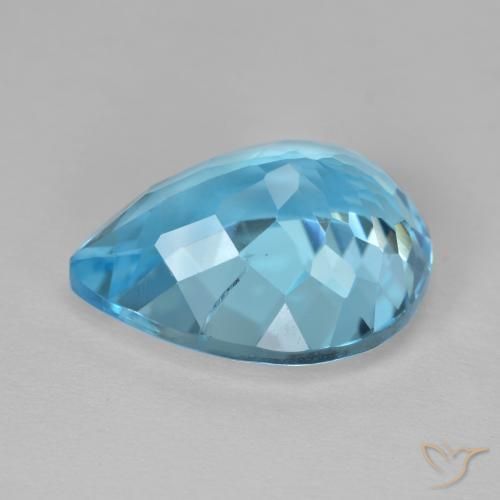 Topazio Blu svizzero naturale da 14.54 ct, Forma a pera, VS-SI