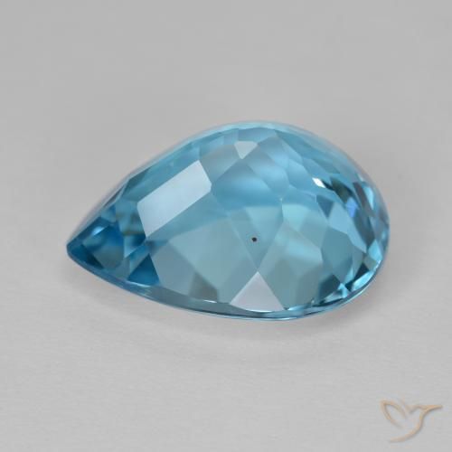 Topazio Blu svizzero naturale da 14.30 ct, Forma a pera, VVS-VS