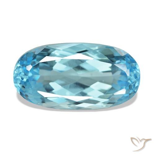Topazio Blu svizzero naturale da 17.49 ct, Ovale, VVS-VS