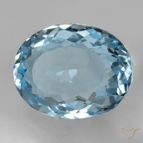 Topazio Blu svizzero naturale da 18.39 ct, Ovale, VVS