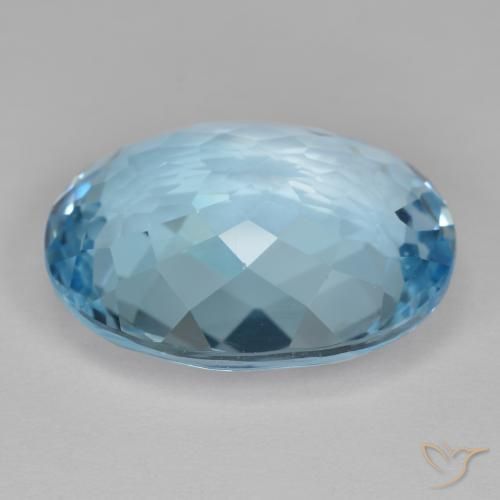 Topazio Blu svizzero naturale da 18.39 ct, Ovale, VVS