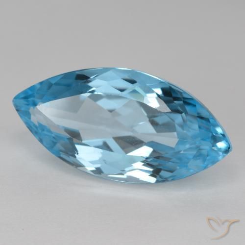 Topazio Blu svizzero naturale da 16.33 ct, Taglio marquise, VVS-VS