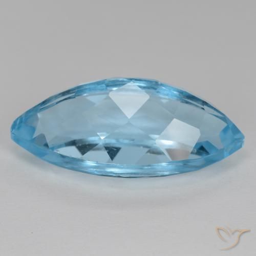 Topazio Blu svizzero naturale da 16.33 ct, Taglio marquise, VVS-VS