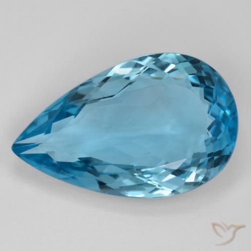 16.70ct Naturale Blu svizzero Topazio, Forma a pera, VVS-VS