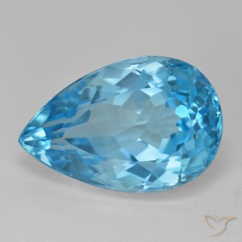 16.77ct Naturale Blu svizzero Topazio, Forma a pera, VVS