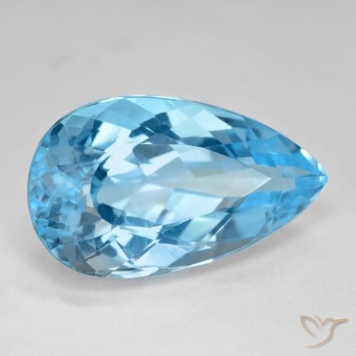Topazio Blu svizzero naturale da 21.44 ct, Forma a pera, VS