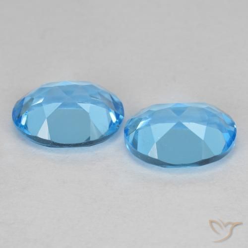 Gemme di Topazio Blu svizzero naturale da 4.67 ct, Ovale, VS