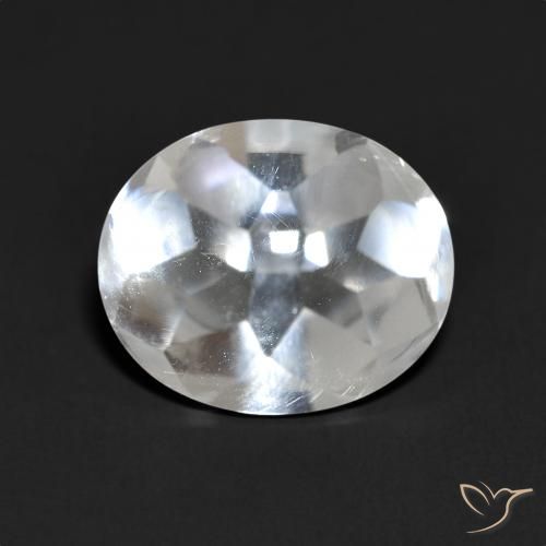 5.49ct Naturale Bianco trasparente Topazio, Ovale, Trasparente