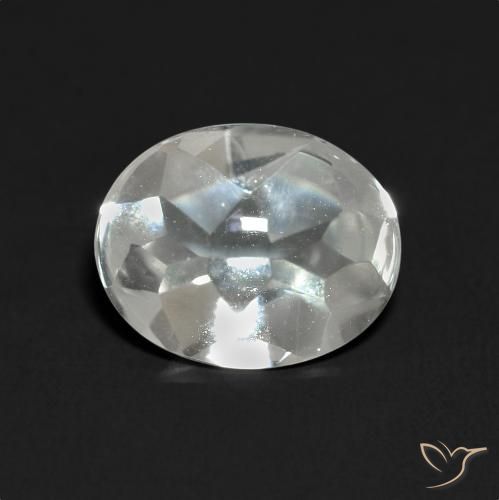 3.51ct Naturale Bianco Topazio, Ovale, Trasparente