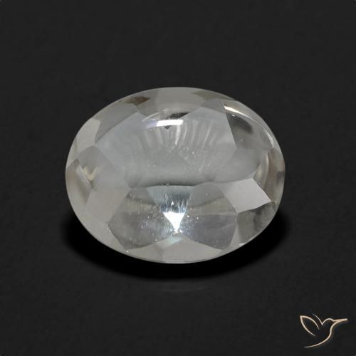 3.36ct Naturale Bianco Topazio, Ovale, Trasparente