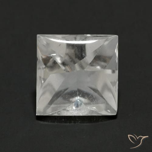 2.32ct Naturale Bianco trasparente Topazio, Quadrato, Trasparente