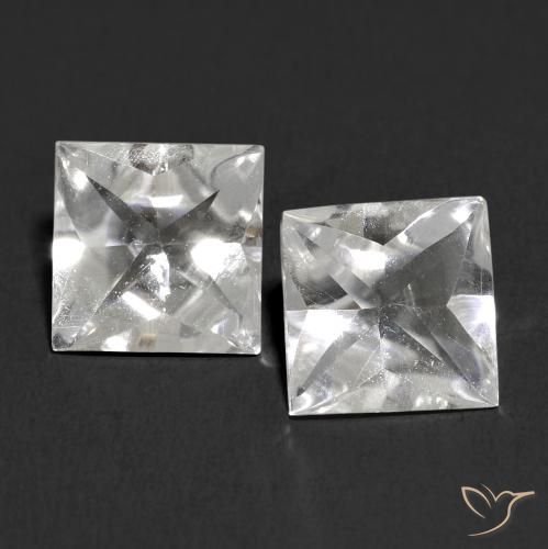 Gemme di Topazio Bianco naturale da 4.00 ct, Quadrato, Trasparente
