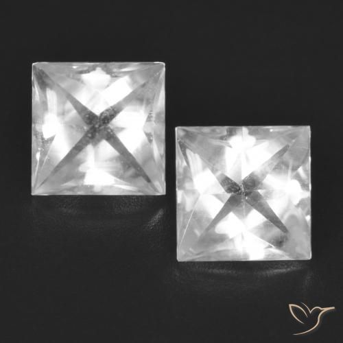 Gemme di Topazio Bianco naturale da 4.44 ct, Quadrato, Trasparente