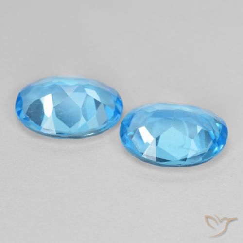 Gemme di Topazio Celeste naturale da 3.85 ct, Ovale, VS