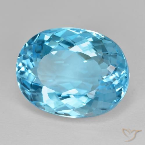 Topazio Blu svizzero naturale da 21.25 ct, Ovale, VS