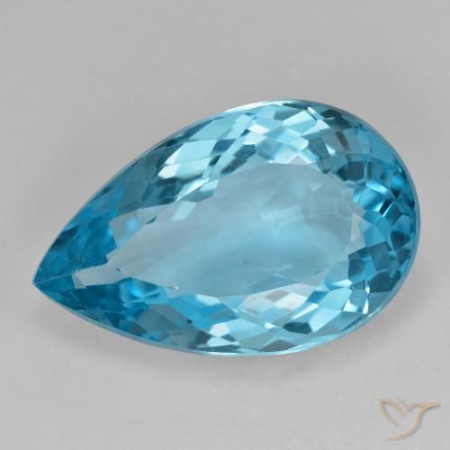 21.08ct Naturale Blu svizzero Topazio, Forma a pera, VS