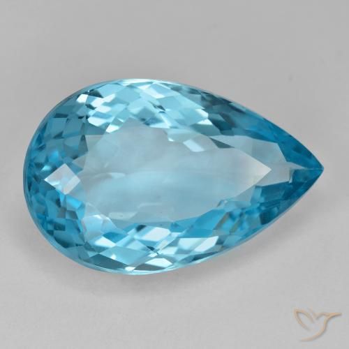 Topazio Blu svizzero naturale da 21.08 ct, Forma a pera, VS