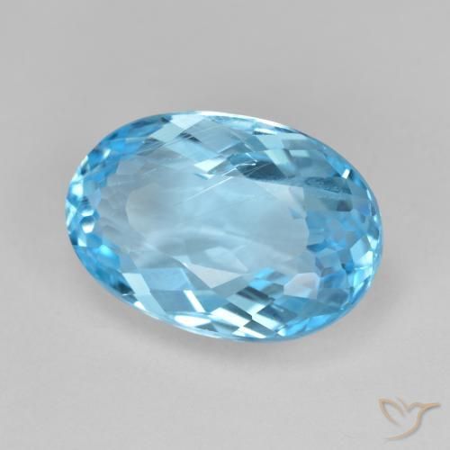 Topazio Blu svizzero naturale da 11.58 ct, Ovale, VS