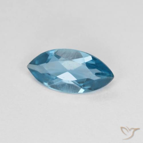 Topazio Blu svizzero naturale da 1.09 ct, Taglio marquise, VS
