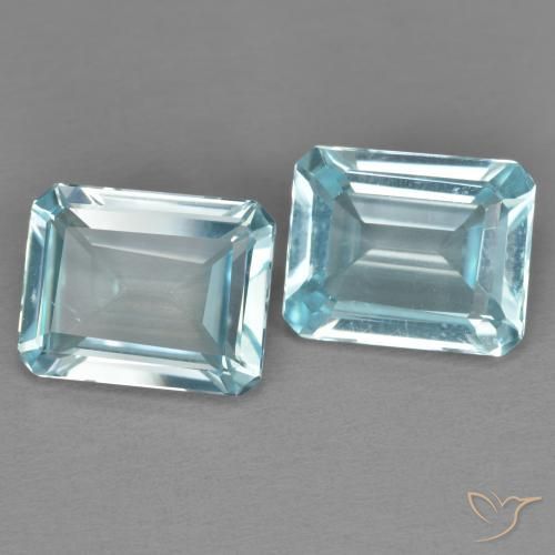 Gemme di Topazio Celeste naturale da 7.49 ct, Ottagonale / Taglio smeraldo, VS