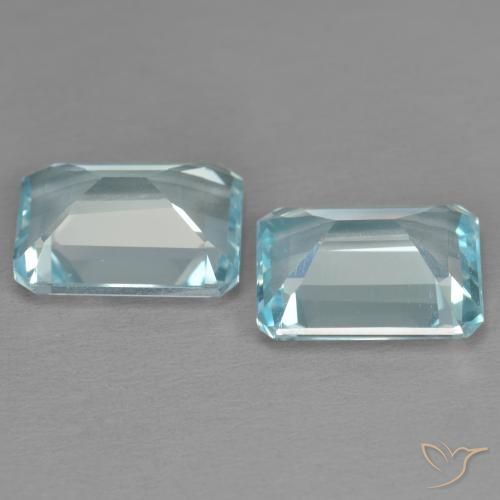 Gemme di Topazio Celeste naturale da 7.49 ct, Ottagonale / Taglio smeraldo, VS