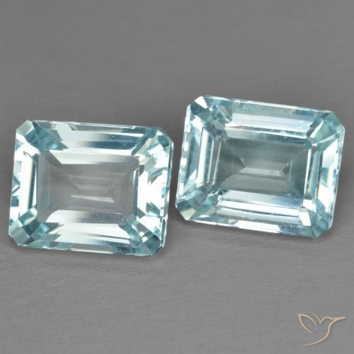 Gemme di Topazio Celeste naturale da 8.32 ct, Ottagonale / Taglio smeraldo, VS