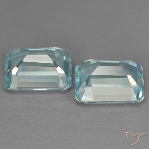 Gemme di Topazio Celeste naturale da 8.32 ct, Ottagonale / Taglio smeraldo, VS
