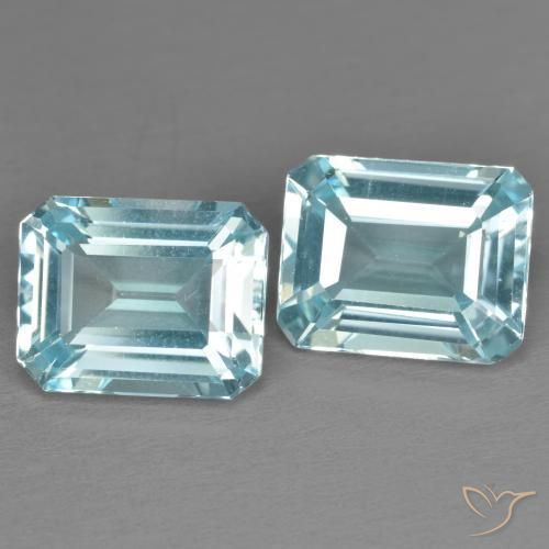 Gemme di Topazio Celeste naturale da 7.43 ct, Ottagonale / Taglio smeraldo, VS