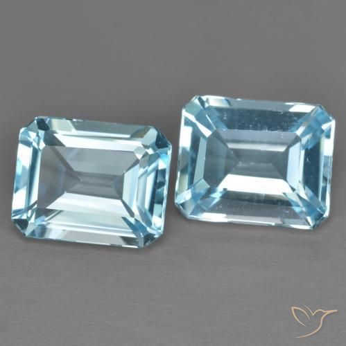 Gemme di Topazio Blu svizzero naturale da 8.15 ct, Ottagonale / Taglio smeraldo, VS