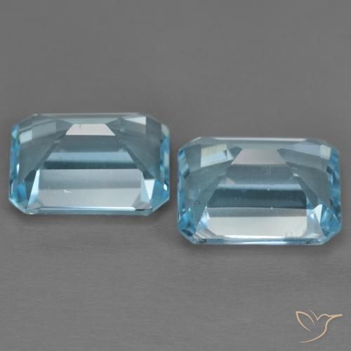 Gemme di Topazio Blu svizzero naturale da 8.15 ct, Ottagonale / Taglio smeraldo, VS