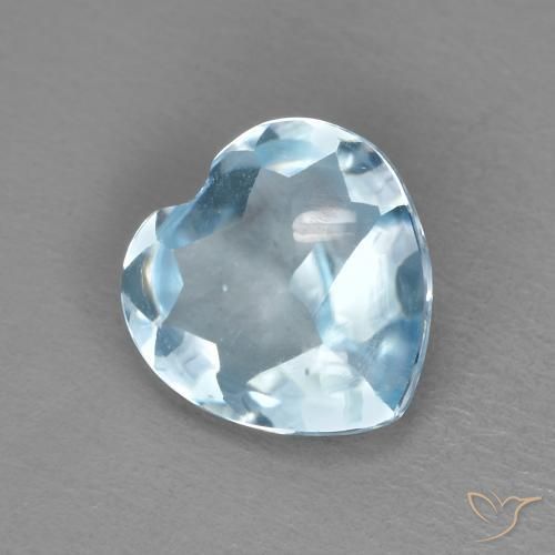 Topazio Celeste naturale da 2.19 ct, Cuore, Trasparente
