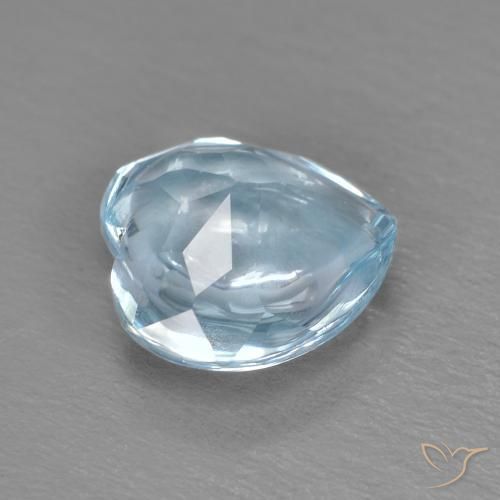 Topazio Celeste naturale da 2.19 ct, Cuore, Trasparente
