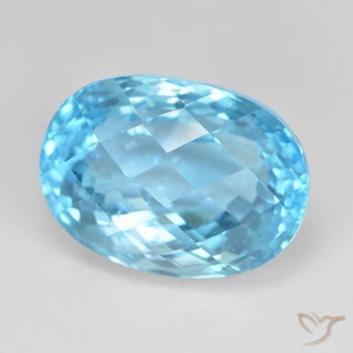 Topazio Blu svizzero naturale da 24.17 ct, Ovale, VS
