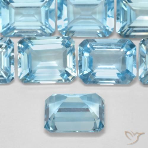 Topazio Blu svizzero naturale da 3.95 ct, Ottagonale / Taglio smeraldo, VVS-VS