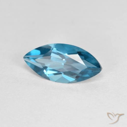 Topazio Blu London naturale da 1.22 ct, Taglio marquise, VVS-VS