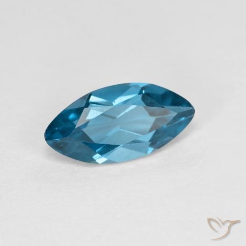 Topazio Blu London naturale da 1.36 ct, Taglio marquise, VS