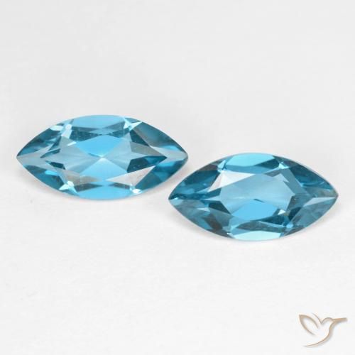 Gemme di Topazio Blu London naturale da 2.28 ct, Taglio marquise, VS