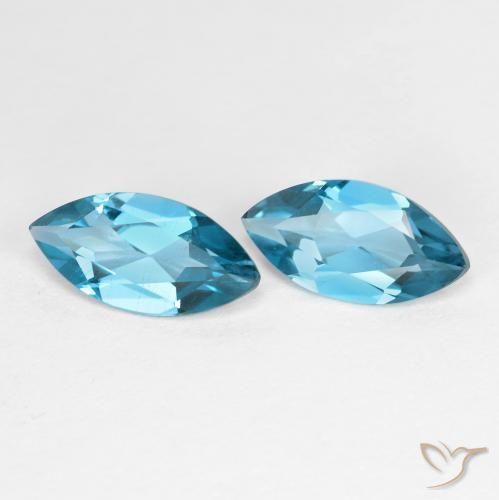 Gemme di Topazio Blu London naturale da 2.28 ct, Taglio marquise, VS
