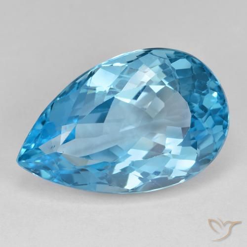 26.23ct Naturale Celeste Topazio, Forma a pera, VVS-VS