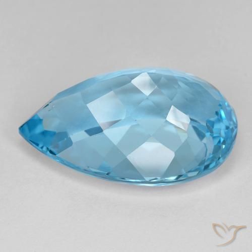 Topazio Celeste naturale da 26.23 ct, Forma a pera, VVS-VS